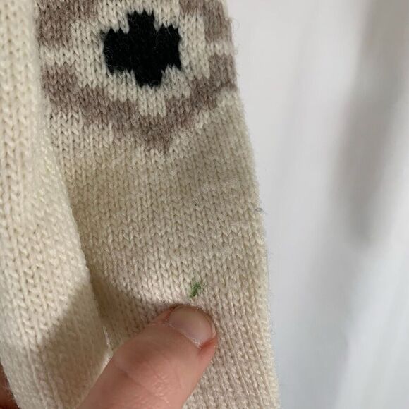 American Eagle Wool Blend Sweater Women's Small Aztec White Blue Knit Pullover - Picture 6 of 7